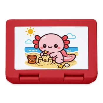 Cuddly Axolotl on the Beach - Lunchbox - red - Front