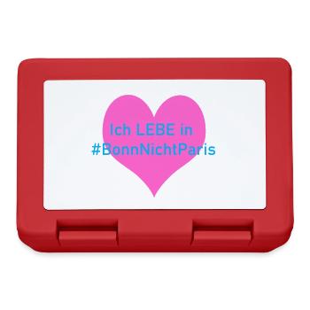 Ich lebe in Bonn, nicht in Paris:#BonnNichtParis - Brotdose - Rot - Vorne