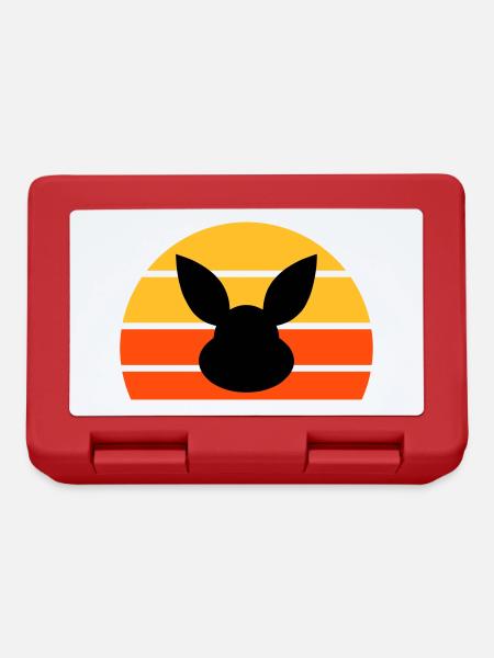 Rabbit's head in front of half sun - Lunchbox - red