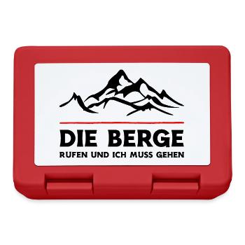 Die Berge rufen und ich muss gehen. Wandern Design - Brotdose - Rot - Vorne