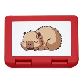 Süßes Capybara Rosa Schleife Capybara - Brotdose - Rot - Vorne