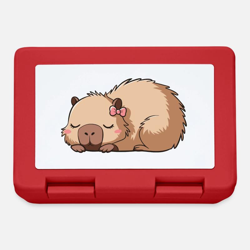 Süßes Capybara Rosa Schleife Capybara - Brotdose - Rot