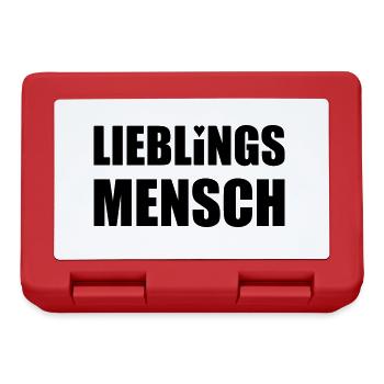 Design "LIEBLINGSMENSCH" - 2-zeilig - Brotdose - Rot - Vorne