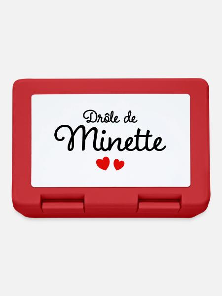 Drôle De Minette Humour Surnom Affectueux Femme - Boîte à goûter - rouge