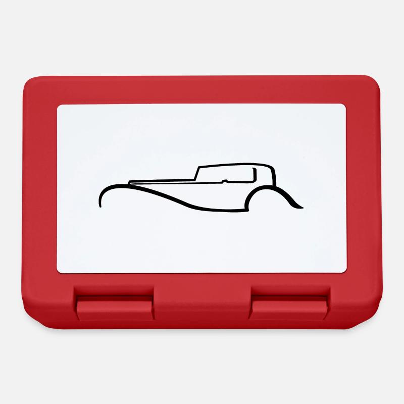 Silhouette de voiture | Oldtimer | art Déco - Boîte à goûter - rouge