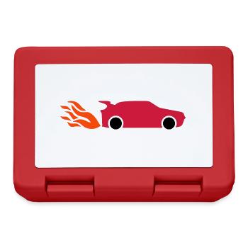 ★ Designfarben änderbar ★ Flammen am Auspuff - Brotdose - Rot - Vorne