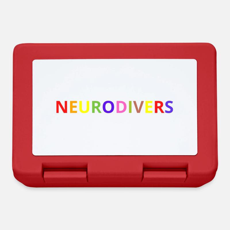 Neurodivers - bunte Buchstaben - Brotdose - Rot