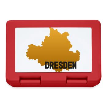 Dresden - Karte - Umriss - Sachsen - Brotdose - Rot - Vorne