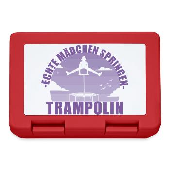Echte Mädchen springen Trampolin Geschenk - Brotdose - Rot - Vorne