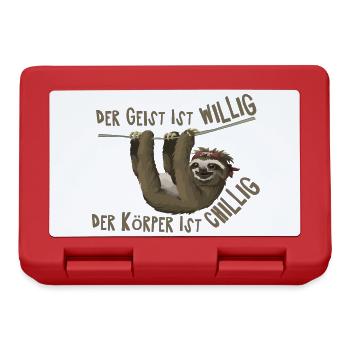 Der Geist Ist willig, der Körper Ist chillig - Brotdose - Rot - Vorne