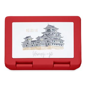 Burg Himeji-jo, Japan, Präfektur Hyogo, Zeichnung - Brotdose - Rot - Vorne