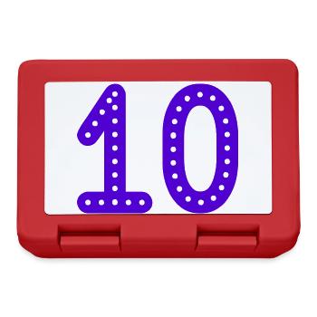 10. 10 JAHRE. 10-JÄHRIGES JUBILÄUM. 10-JÄHRIGES JUBILÄUM. - Brotdose - Rot - Vorne