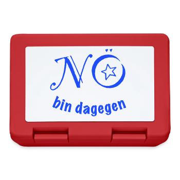 NÖ - bin dagegen!  - Brotdose - Rot - Vorne