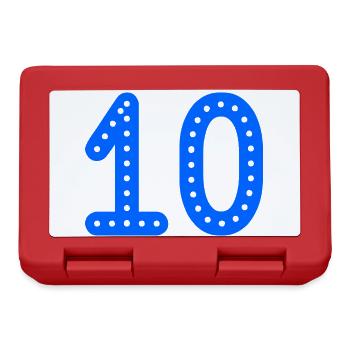 10. 10 ANS. 10e ANNIVERSAIRE. ANNIVERSAIRE 10 ANS. - Boîte à goûter - rouge - Devant