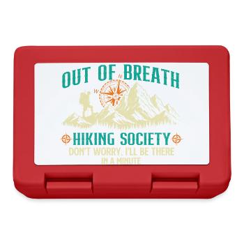 Out Of Breath Hiking Society Lustiger Outdoor Trekker - Brotdose - Rot - Vorne