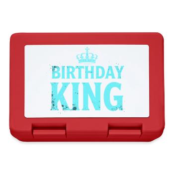 Birthday King Krone Herren Geburtstag Outfit - Brotdose - Rot - Vorne