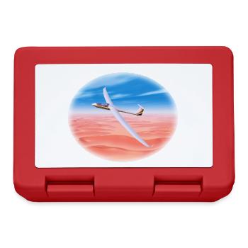 Glider over sandy desert - Lunchbox - red - Front