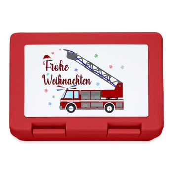 Feuerwehrauto Weihnachten - Brotdose - Rot - Vorne