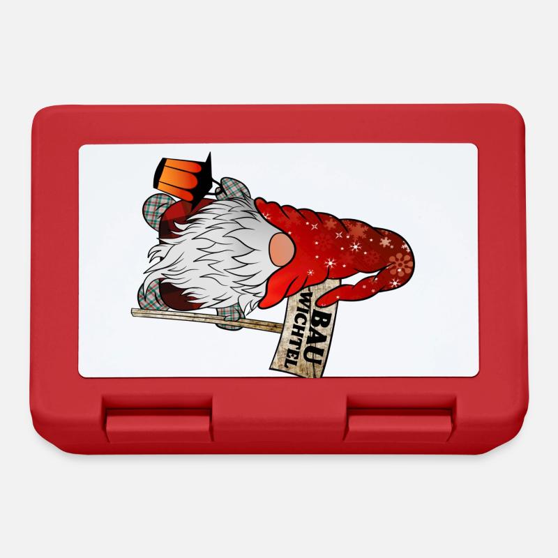 Bau Wichtel – Bauarbeiter Gnome - Brotdose - Rot