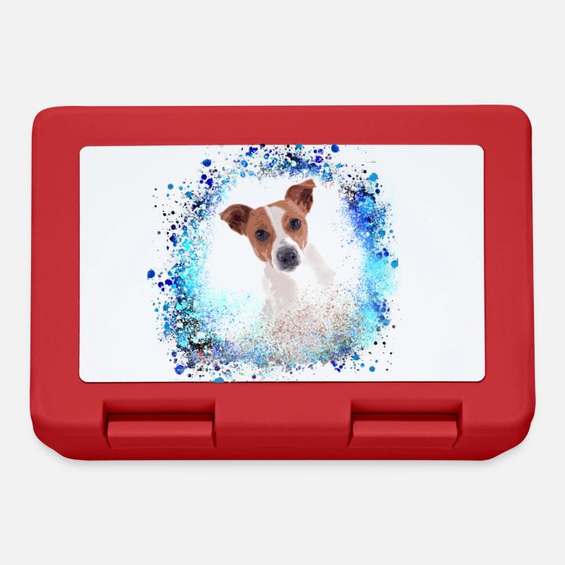 russel terrier, terrier, Jack Russell Terrier,bleu - Boîte à goûter - rouge