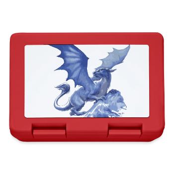 drache ,blau,malerei,graffiti, airbrush,hellblau - Brotdose - Rot - Vorne