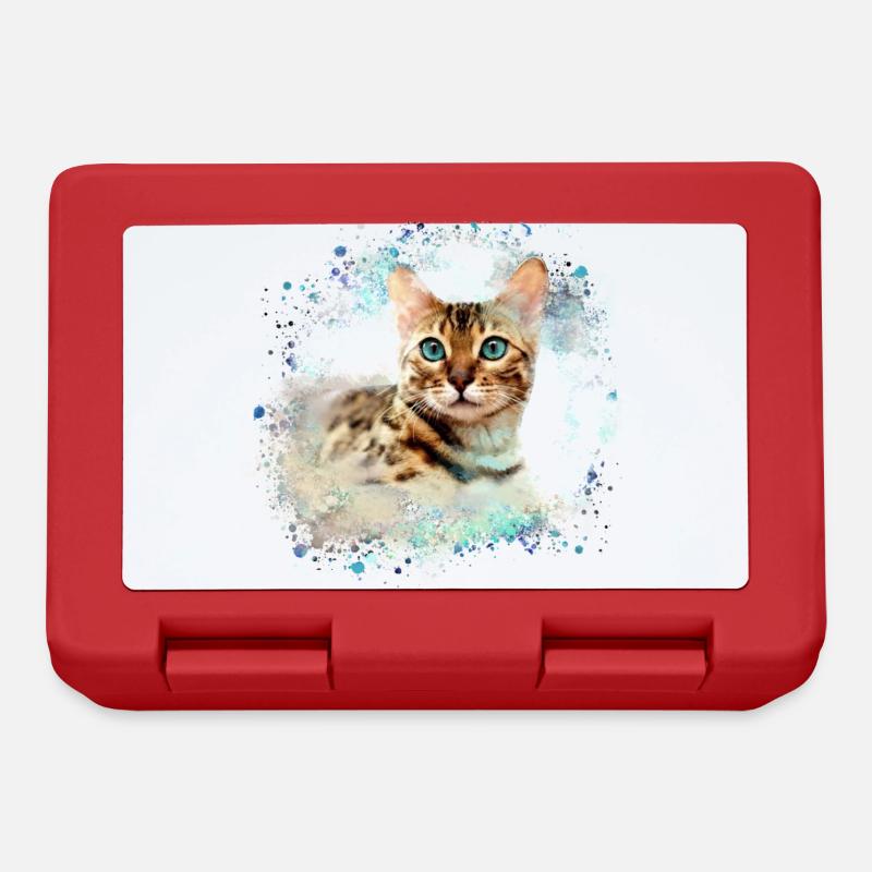 bengalkatze,katze,bengal,graffiti,malerei - Brotdose - Rot