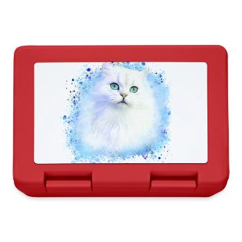 persian cat,siam cat,cat,white cat, graffiti - Lunchbox - red - Front