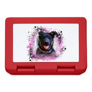 chien, berger, chiot, rottweiler - Boîte à goûter - rouge - Devant