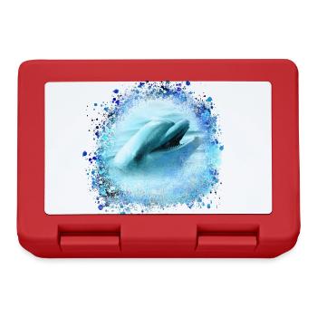 delfin, graffiti, malerei,blau,fisch, delfine,meer - Brotdose - Rot - Vorne