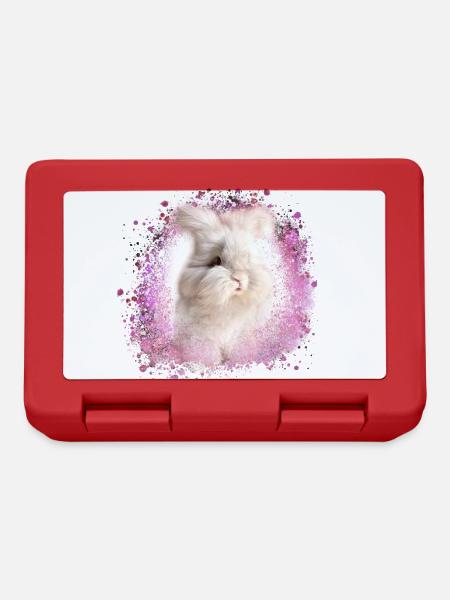 angora kaninchen,kaninchen, graffiti, pink,hase - Brotdose - Rot