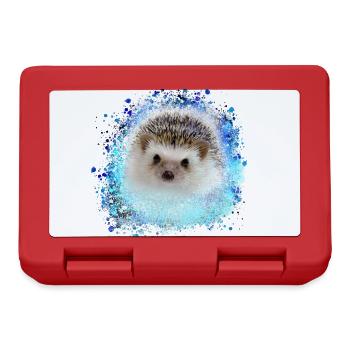 hedgehog, baby, graffiti, painting, blue, - Lunchbox - red - Front