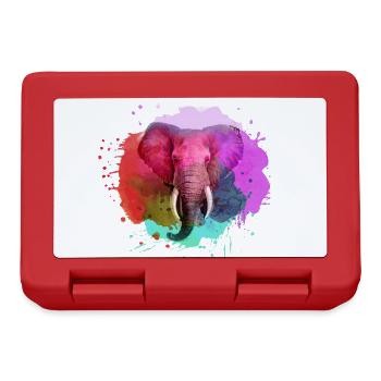 elephant,pink,colorful,painting,colorful,watercolor,graffiti - Lunchbox - red - Front
