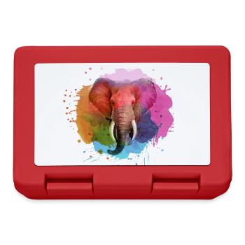 elefant,blau ,bunt,malerei,bunt,aquarell,graffiti - Brotdose - Rot - Vorne