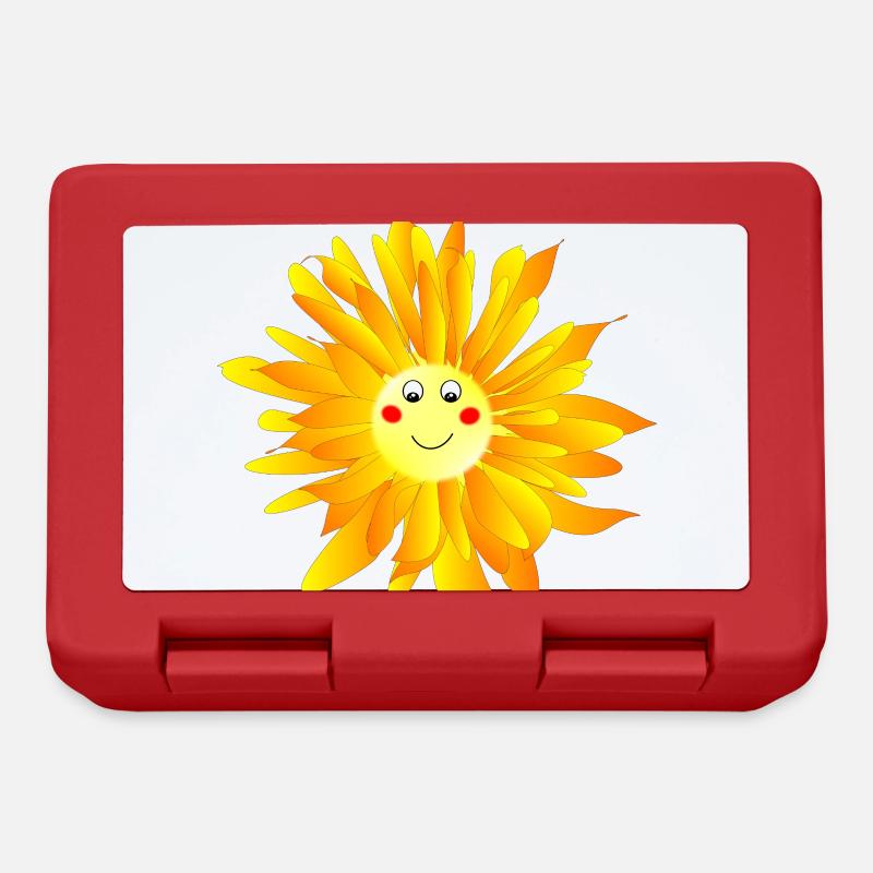 Blume mit Augen - Brotdose - Rot