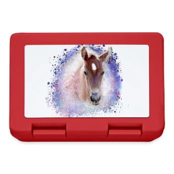 fohlen,pferd,graffiti,malerei,aquarell,pony,blau - Brotdose - Rot - Vorne