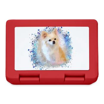 chinchilla, graffiti, peinture, bébé, bleu - Boîte à goûter - rouge - Devant