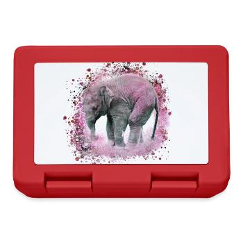 babyelefant,elefant,graffiti,rosa,malerei - Brotdose - Rot - Vorne