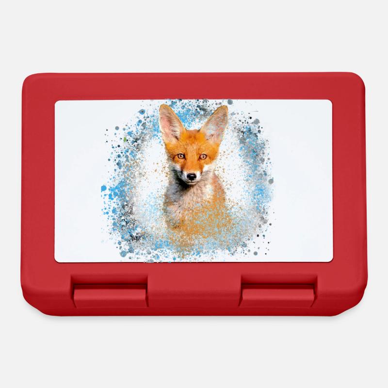 fuchs ,Graffiti, Malerei,fuchs ,aquarell,babyfuchs - Brotdose - Rot