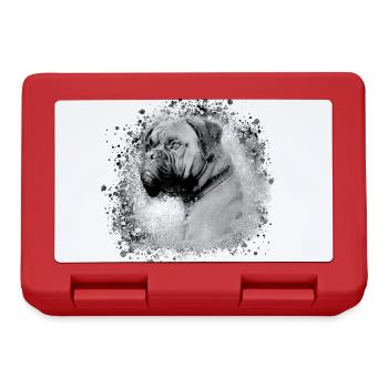 Boxer, Bulldog, chien, peinture, graffiti - Boîte à goûter - rouge - Devant