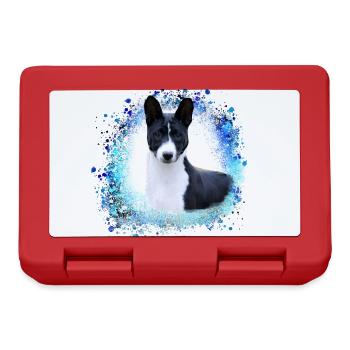 basenji,hund,graffiti,malerei - Brotdose - Rot - Vorne