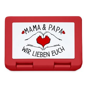 Mama und Papa wir lieben Dich - Brotdose - Rot - Vorne