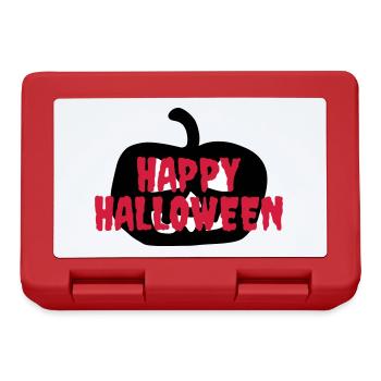 Happy halloween (Halloweenkürbis im Hintergrund) - Brotdose - Rot - Vorne