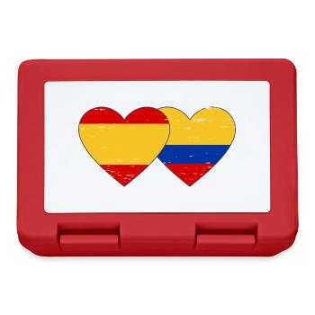 Espagne Colombie Drapeau Coeur Utilisé - Boîte à goûter - rouge - Devant