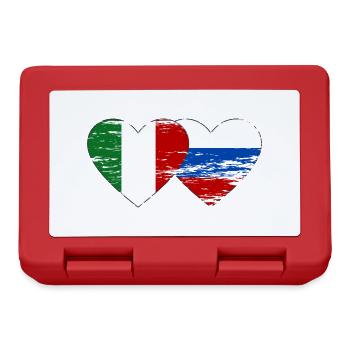Italy Russia Flag Heart Used - Lunchbox - red - Front