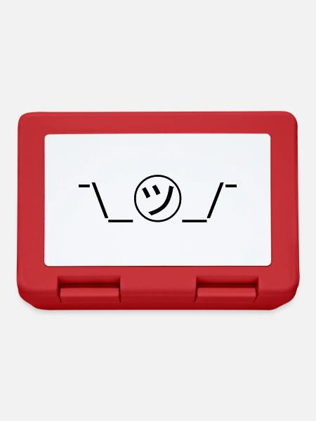 Emoticône Tsu Kana Shrug ¯ \ _㋡_ / ¯ Kaomoji japonais - Boîte à goûter - rouge