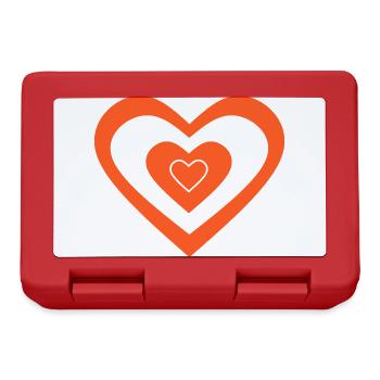 orangenes Herz Herzen Geschenk Valentinstag Paare - Brotdose - Rot - Vorne