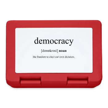 Democracy (Demokratie) Definition Dictionary - Brotdose - Rot - Vorne