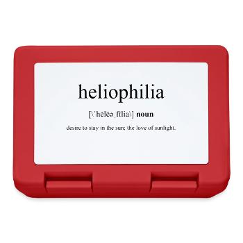 Heliophilia (Sonnenphilie) Definition Dictionary - Brotdose - Rot - Vorne