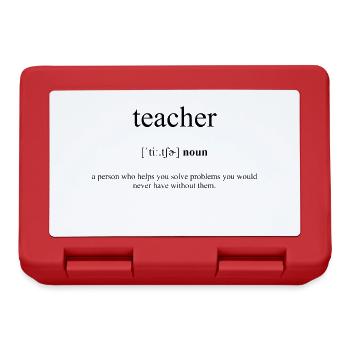 Teacher (Lehrer) Definition Dictionary. - Brotdose - Rot - Vorne