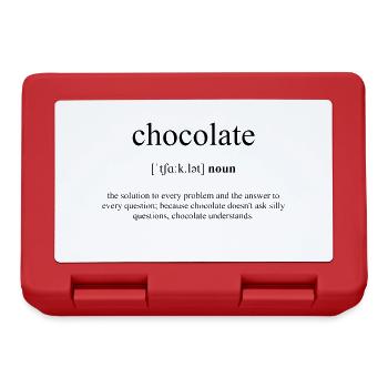 Chocolate (Schokolade) Definition Dictionary - Brotdose - Rot - Vorne